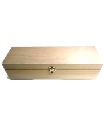 Дървена кутия за една бутилка вино (34/9/10 см) възможност за индивидуален печат/