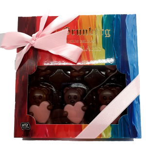  9 шоколадови мечета и сърце от Белгийски млечен шоколад 